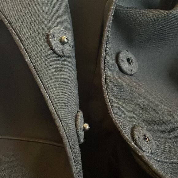 NEW Dana Buchman Black Stretch Wool Blazer Office Snap Front Fall Classic Preppy - Picture 4 of 8